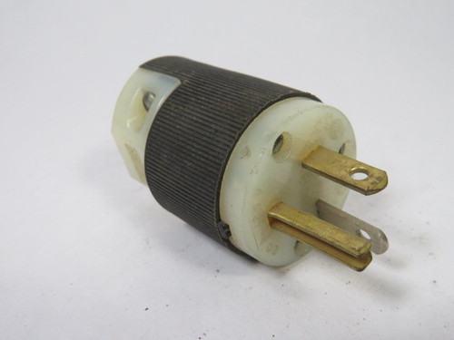 Hubbell 5366C Straight-Blade Plug 20A 125V 3W 2P USED