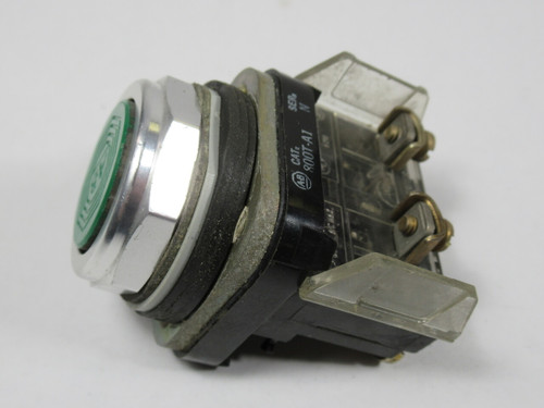 Allen-Bradley 800T-A1D1 Series N Push Button Green Flush Head 1NO USED