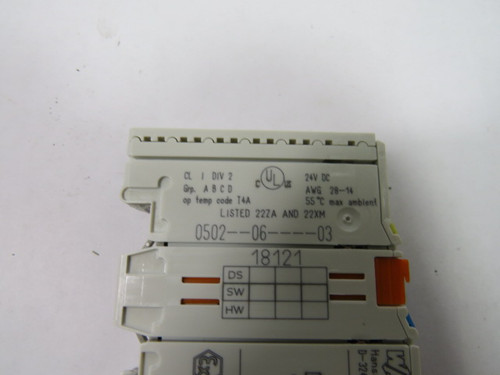 Wago 750-402 4 Channel Digital Input Module 24VDC 3.0ms USED