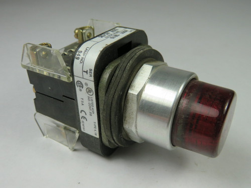 Allen-Bradley 800T-QB10R Push Button Illuminated Red 1NO 1NC 120V USED