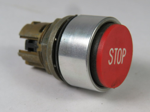 Allen-Bradley 800EM-E402W Two-Colour Legend Push Button Red STOP USED