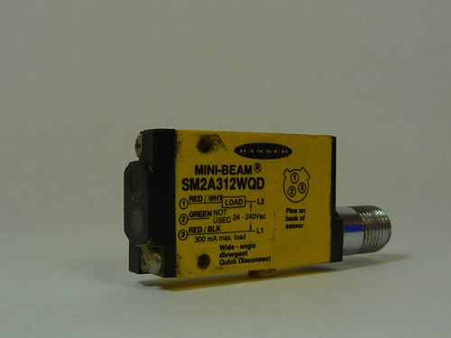 Banner Photoelectric Mini-Beam Sensor SM2A312WQD USED