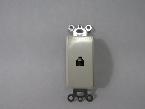 Leviton 40649-W White Decora Wall Jack 6P4C USED