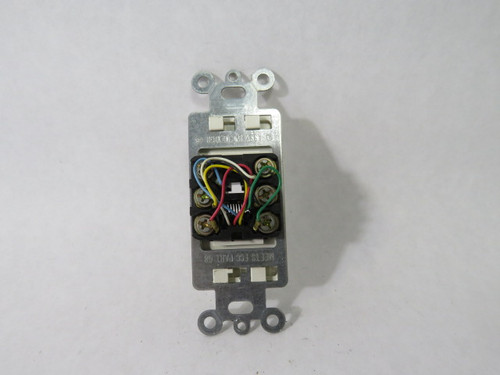 Leviton 40649-W White Decora Wall Jack 6P4C USED