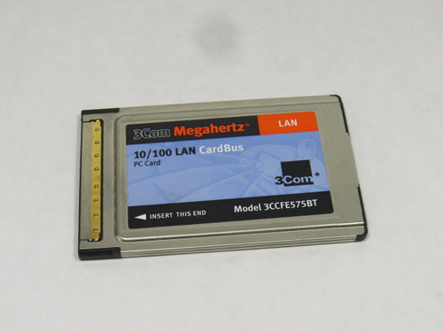 3Com 3CCFE575BT 10/100 LAN Cardbus PC Card USED