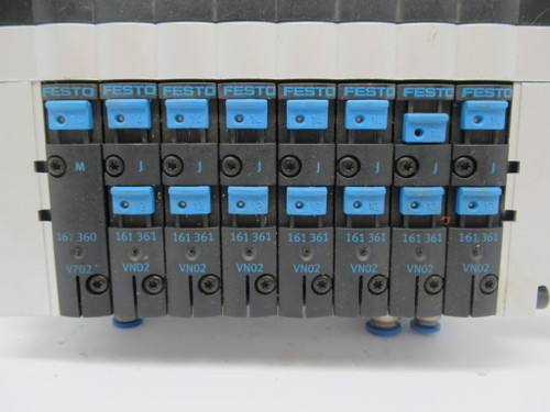 Festo CPV14-VI-10P-14-8C-N2-R-Y-M7J+GA Solenoid Valve Manifold Assembly USED