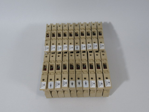 Conexel ASK-1 Fuse Holder Terminal Block Lot of 20 BEIGE C/W Red LED USED