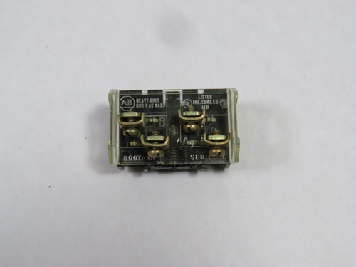 Allen-Bradley 800T-XA Series C Shallow Contact Block 1NO 1NC 600VAC USED