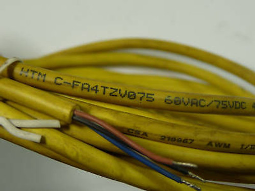 HTM C-FA4TZV075 Single Ended 90D Female Connecting Cable 4A 60VAC 75VDC 5m USED