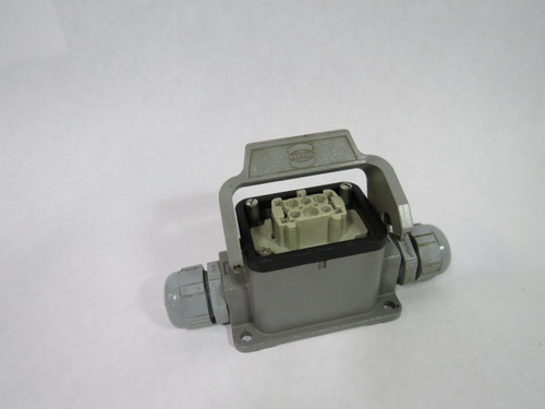 Harting 09330062702 HAN6-E-F 6Pin Female Connector w/ Housing 15A 500VAC USED