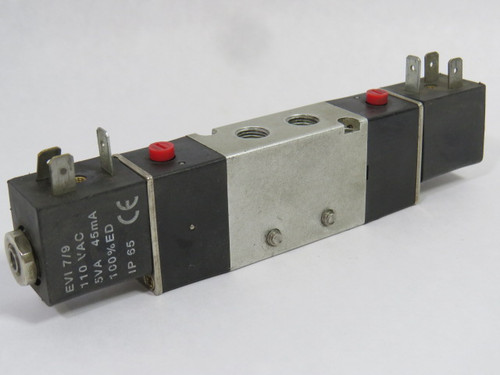 Fastek 4V220-06 Solenoid Valve 1.5-8kgf/cm2 110VAC Coil 24PSI USED