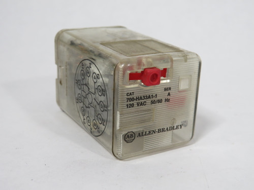 Allen-Bradley 700-HA33A1-1 Series A Plug-In Relay 120V 50/60Hz 10A 11-Pin USED