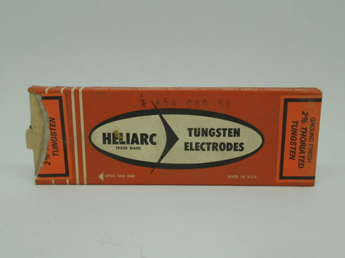 Heliarc 84Z18 Tungsten 7" Electrode 2% Thoriated 0.040 Lot of 6 NEW