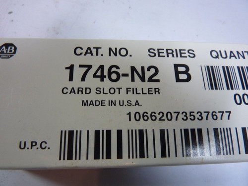 Allen-Bradley 1746-N2 Series B PLC Card Slot Filler Solid  NEW