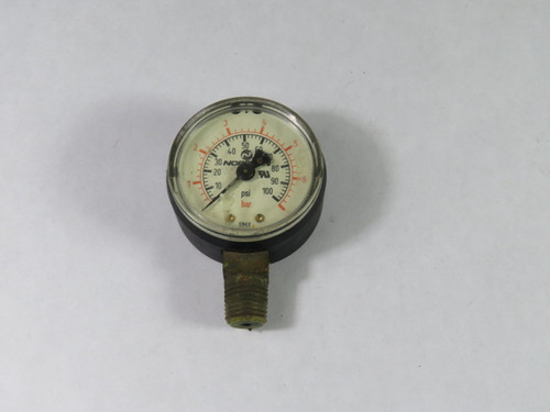Norgren 0-7BAR Pressure Gauge 0-7Bar 1-3/4" Diameter 1/4" NPT USED