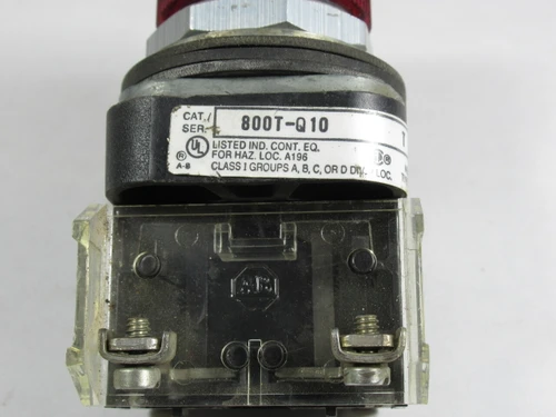 Allen-Bradley 800T-Q10R Series T Full-Voltage Pilot Light 120V Red Lens USED