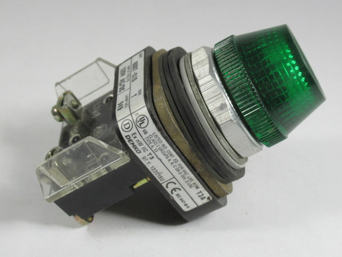 Allen-Bradley 800T-Q10G Series T Full-Voltage Pilot Light 120V Green Lens USED