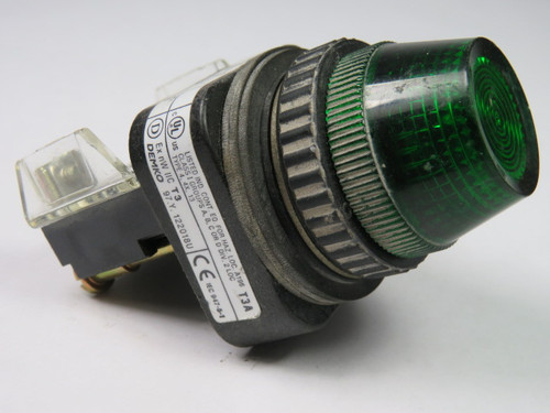 Allen-Bradley 800H-QR10G Series F Universal Pilot Light 120V Green Lens USED