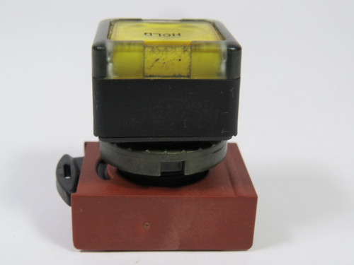 General Electric P9SPLGGD Push Button Illuminated Yellow Flush "HOLD" USED