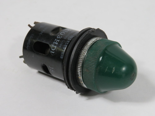 General Electric CR103HD1002G Pilot Light w/ Bulb 125VAC/DC Green Lens USED