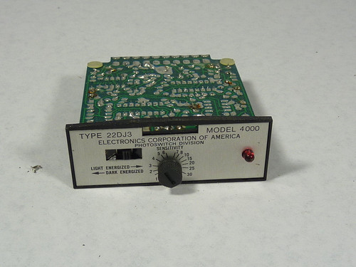 Electronics Corporation Type 22DJ3 Photoelectric Card Model 4000 USED