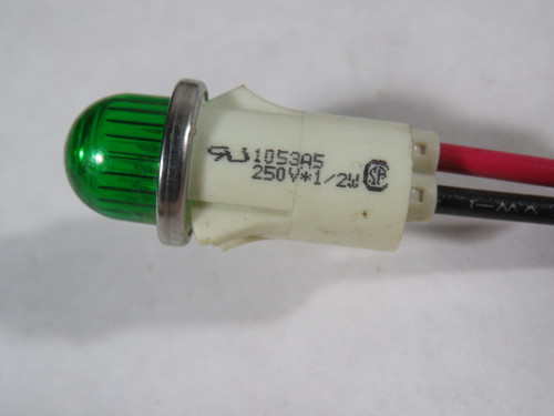 Chicago Miniature 1053A5 Green Neon Panel Mount Indicator Light 208-250VAC USED