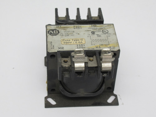 Allen-Bradley X-359510 Transformer 75VA P 550/600V S 110/120V MISSING SCREW USED