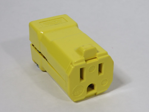 Hubbell HBL5969VY Straight Blade Connector Body 15A 125V 3W 2P NEMA 5-15R NEW