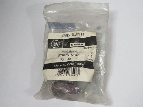 General Electric P9SPLVGD Flush Illuminated Push Button w/Holder Green Cap NWB