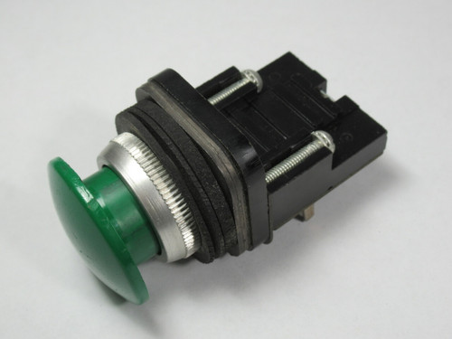 Allen-Bradley 800T-D1A Old Style Green Mushroom Cap Push Button 1NO 1NC USED