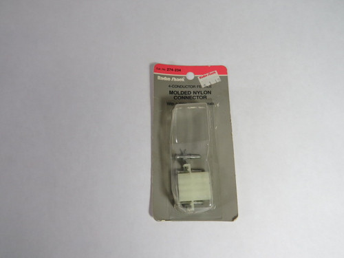 Radio Shack 274-234 Molded Nylon Connector 4-Conductor Female 250V 8A NEW