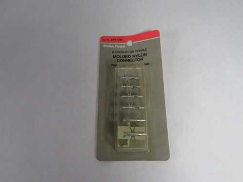 Radio Shack 274-236 Molded Nylon Connector 6-Conductor Female 250V 8A NEW