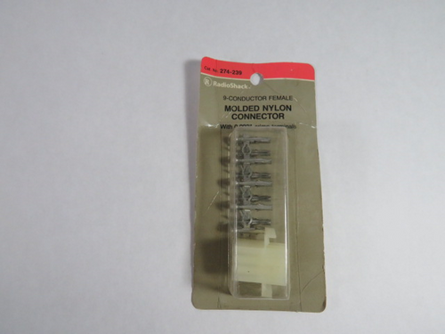 Radio Shack 274-239 Molded Nylon Connector 9-Conductor Female 250V 8A NEW