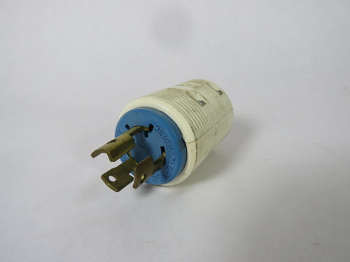 Leviton 70515-P Blue/White Locking Plug 15A 125V 3W 2P USED