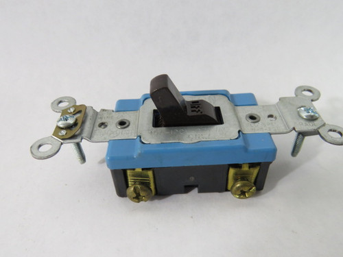 Leviton 1201-2 Blue & Black Light Switch 15A 120-277VAC 1P USED