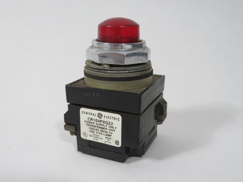 General Electric CR104PLT32R Push-to-Test Pilot Light 120V Red NO CONTACTS USED