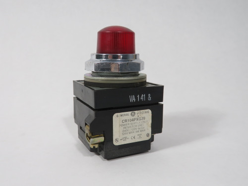 General Electric CR104PLT43R Push-to-Test Pilot Light 240V Red NO CONTACTS USED