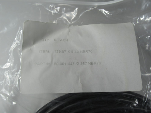 Metric Seals Inc. 2-357-NBR70 Nitrile O-Ring 139.07x5.33mm 8-Pack NWB