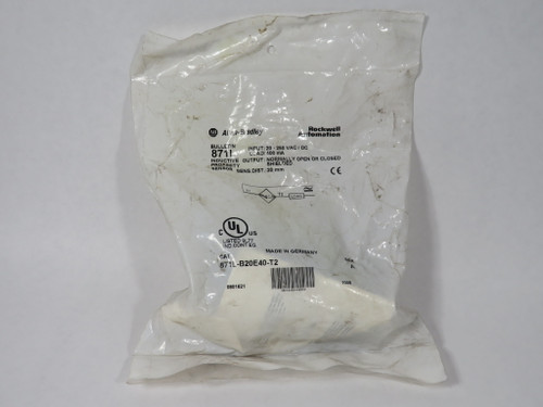 Allen-Bradley 871L-B20E40-T2 Proximity Sensor 20-250VAC/DC 400mA 20mm NWB