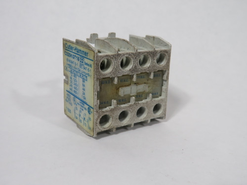 Cutler-Hammer C320KGT15 Auxiliary Contact Block 2NO 2NC STAINED USED