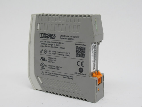 Phoenix Contact UNO-PS/1AC/24DC/30W UNO Power Supply 24VDC 1.25A 30W USED