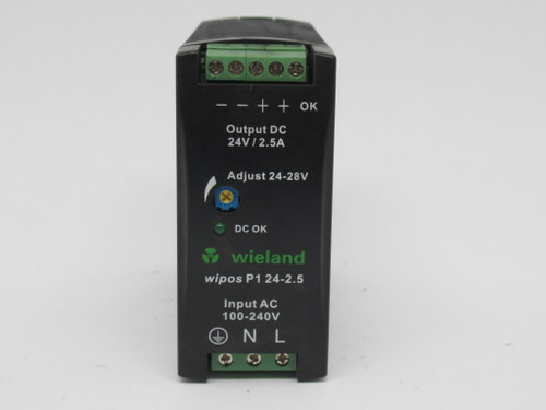 Wieland P124-2.5 Switching Power Supply 24VDC 2.5A 24-28V Range USED
