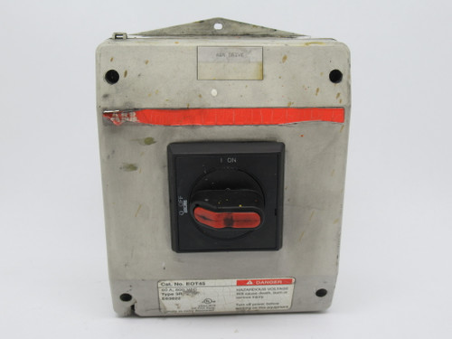 ABB EOT45 Plastic Enclosed Disconnect Switch 60A 600VAC *CRACKED* USED