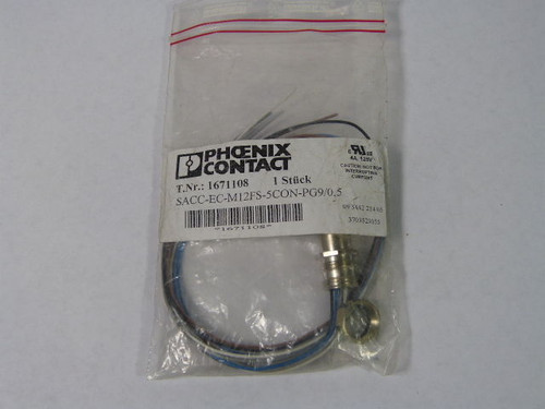 Phoenix Contact SACC-EC-M12FS-5CON-PG9/0.5 Connector Flush Type Sensor NWB