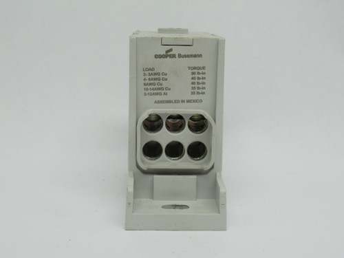 Cooper Bussmann PDBFS330 Power Distribution Block Cu/Al 600V 380A USED