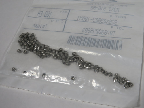 Generic SS6X03003-100M1 Stainless Steel Set Screw M3x0.5 3mm L Lot of 96 NWB