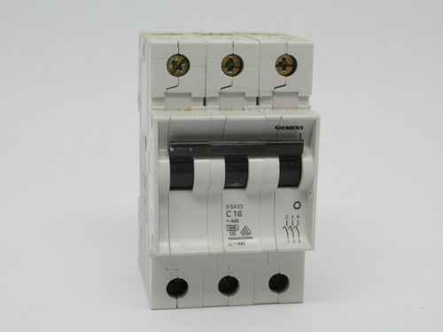Siemens 5SX2316-7 C-Curve Circuit Breaker 16A 400VAC 3-Pole USED