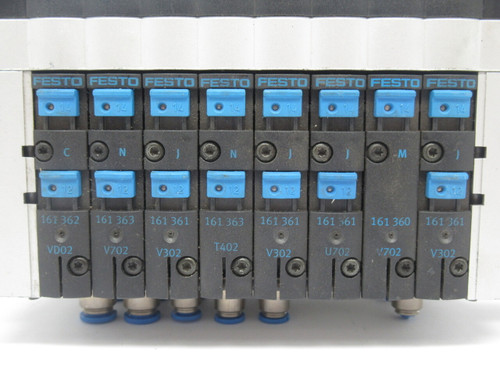 Festo CPV14-VI-10P-14-8C-N2-R-Y-CNJNJJMJ+GA Valve Manifold Assembly DAMAGED USED