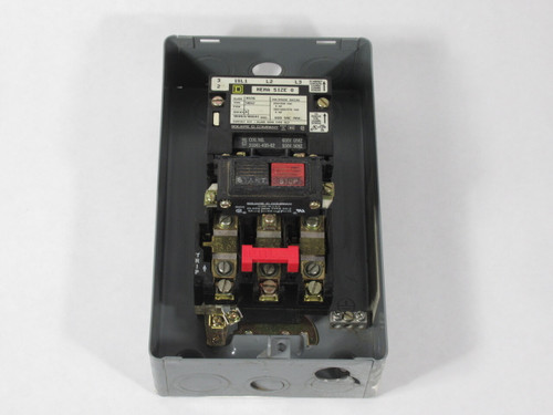 Square D 8536-SBG2-V07 Motor Starter Ser. A 550V@50Hz 600V@60Hz USED