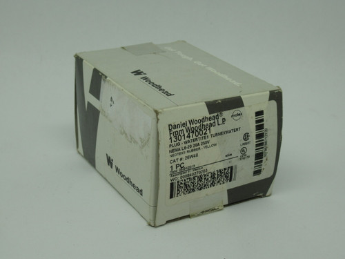 Woodhead 1301470021 Yellow Watertite Plug 20A 250V 3W 2P *DAMAGED BOX* NEW